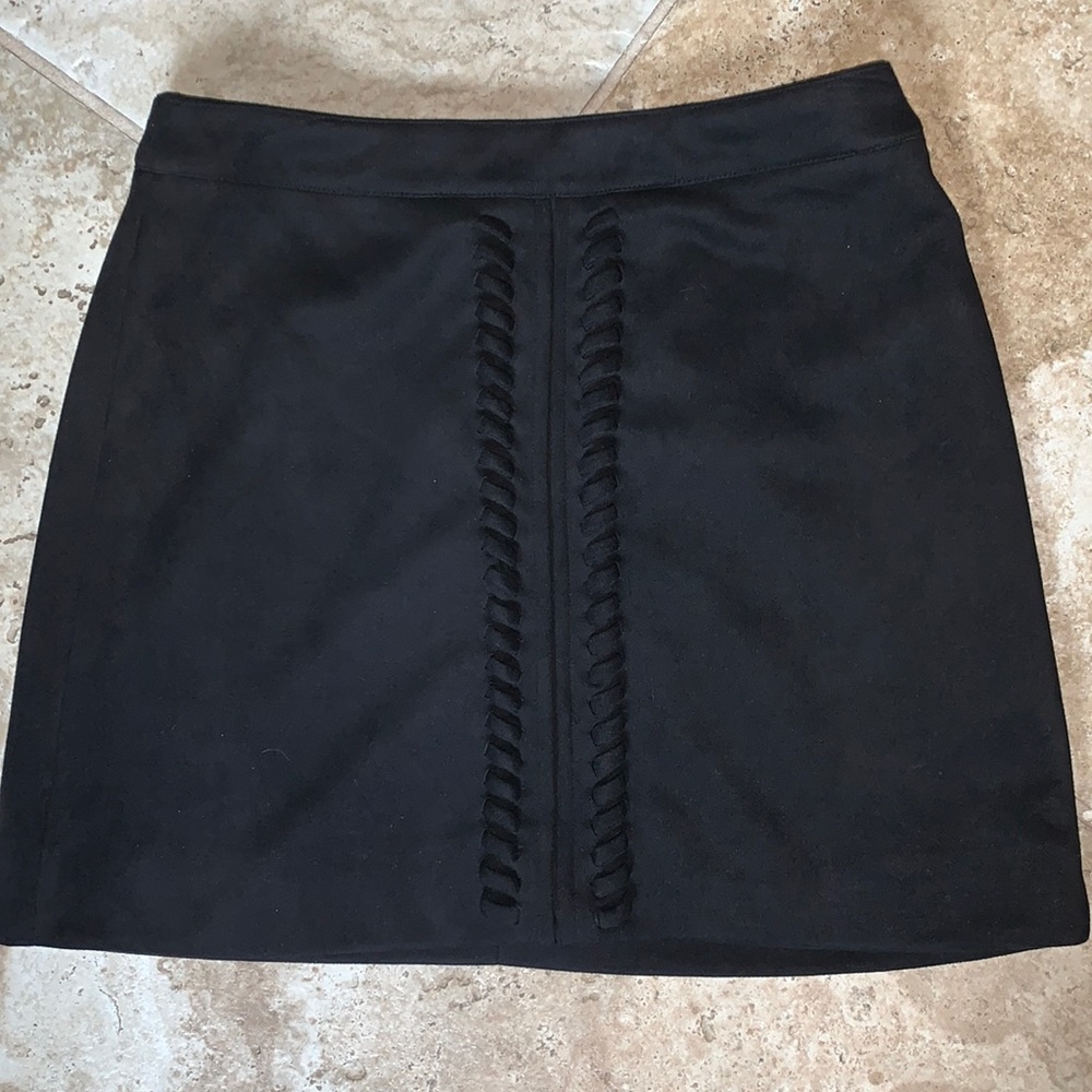 Closet CleanOUT - Black suede look fully lined skirt